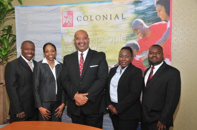 L to R; Keith Davies, BISX, Desiree Parker, Colonial, Larry Gibson, Colonial, Shantel Saunders, Colonial, Holland Grant, BISX